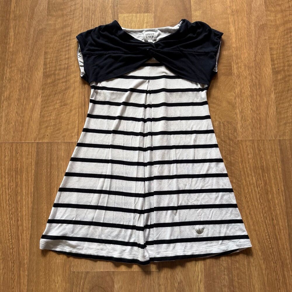 ARMANI JUNIOR navy stripes dress